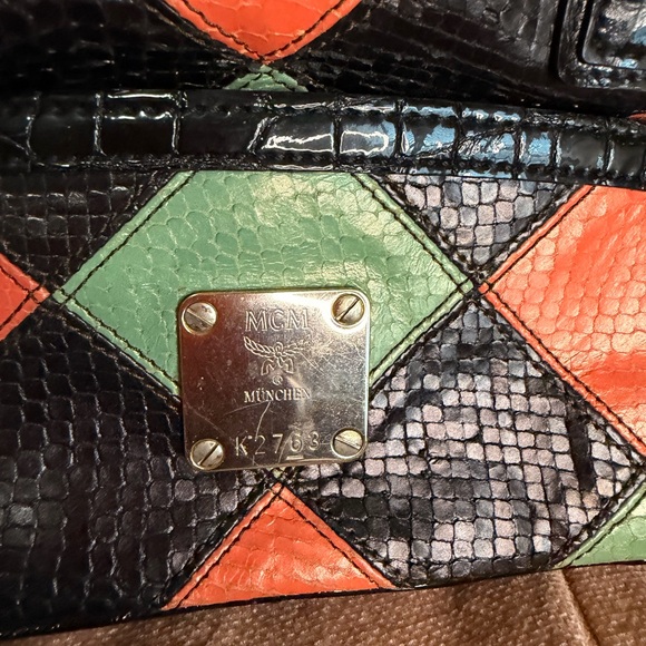 VTG MCM snakeskin multicolor leather handbag - Picture 12 of 16